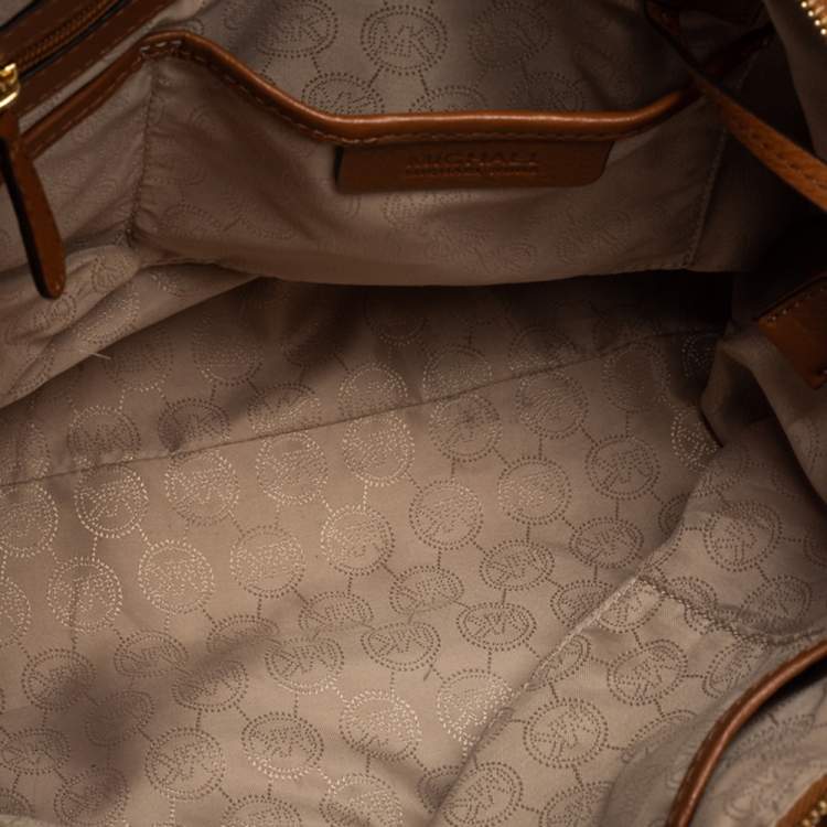 Pre Owned Michael Kors Brown Pebbled Leather Ciara Satchel