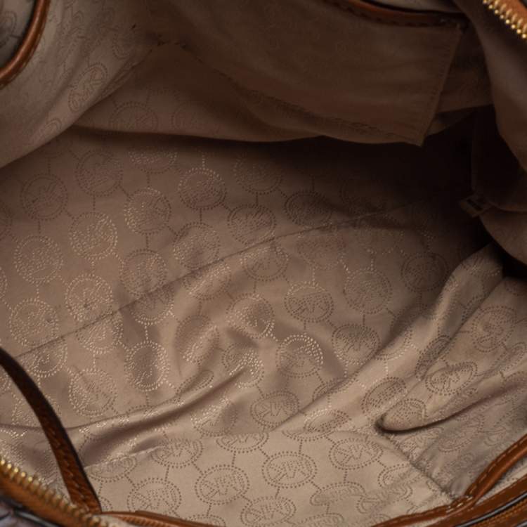 Pre Owned Michael Kors Brown Pebbled Leather Ciara Satchel