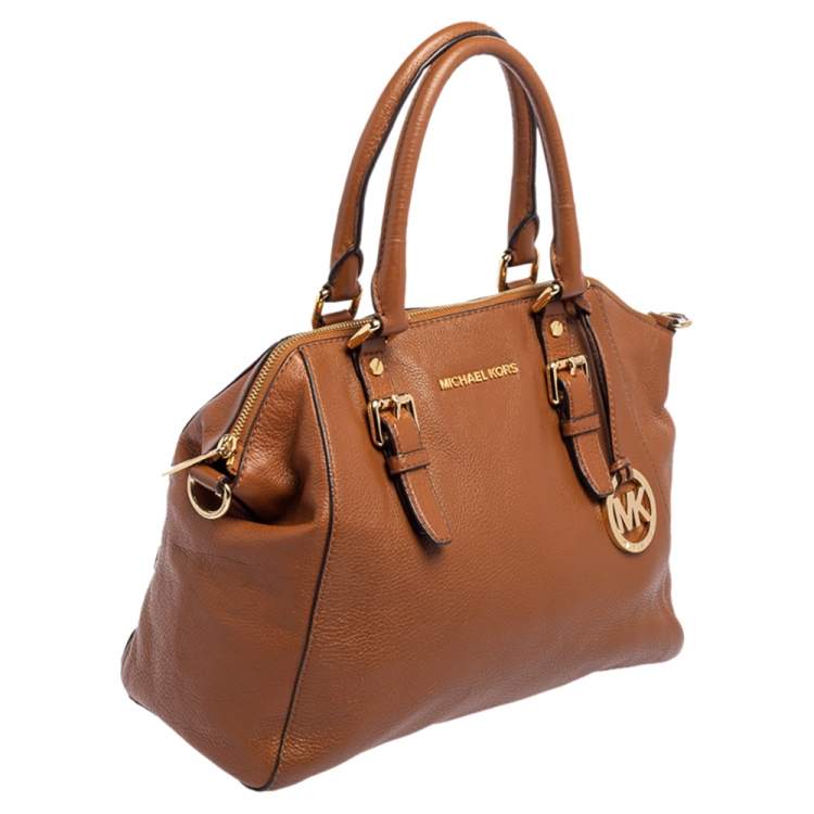 Pre Owned Michael Kors Brown Pebbled Leather Ciara Satchel