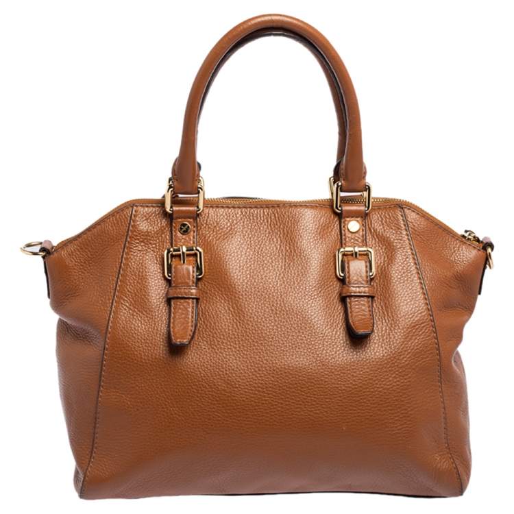 Pre Owned Michael Kors Brown Pebbled Leather Ciara Satchel