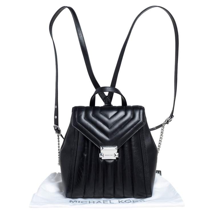 Pre Owned Michael Kors Black Quilted Leather Whitney Backpack