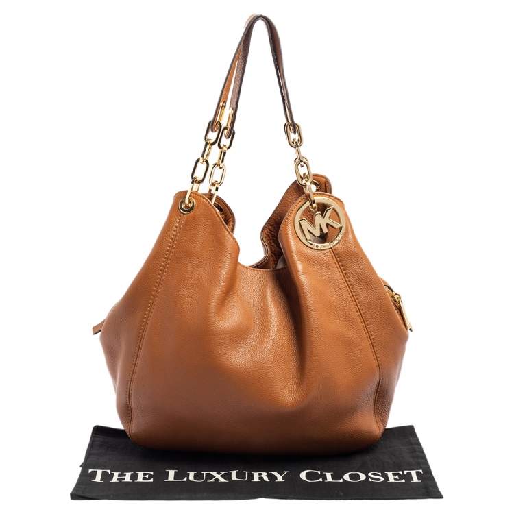 Pre Owned MICHAEL Michael Kors Tan Leather Fulton Hobo