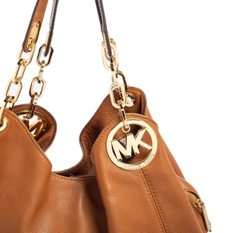 Pre Owned MICHAEL Michael Kors Tan Leather Fulton Hobo
