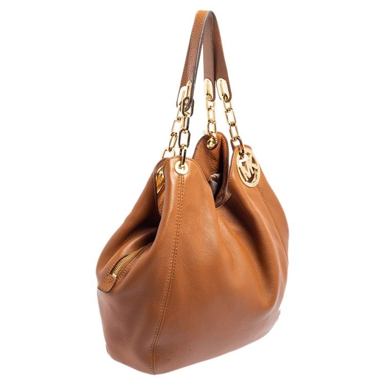 Pre Owned MICHAEL Michael Kors Tan Leather Fulton Hobo