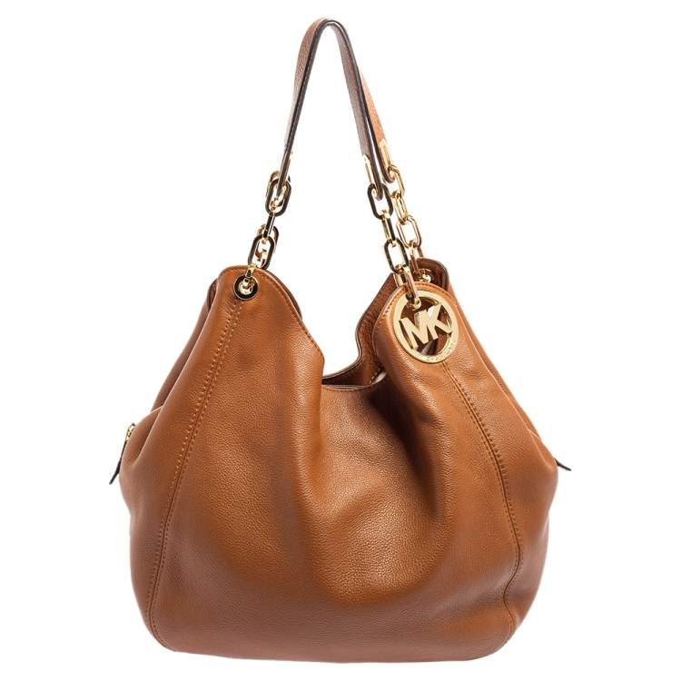 Pre Owned MICHAEL Michael Kors Tan Leather Fulton Hobo