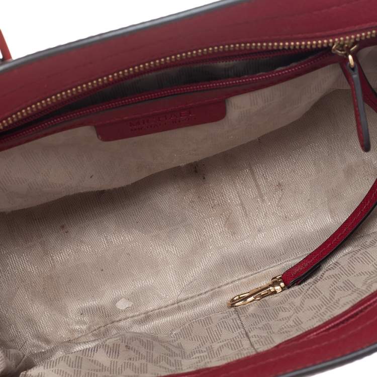 Pre Owned MICHAEL Michael Kors Red Leather Medium Selma Satchel