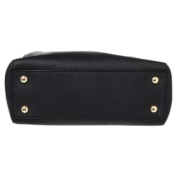 Pre Owned MICHAEL Michael Kors Black Leather Medium Cynthia Tote