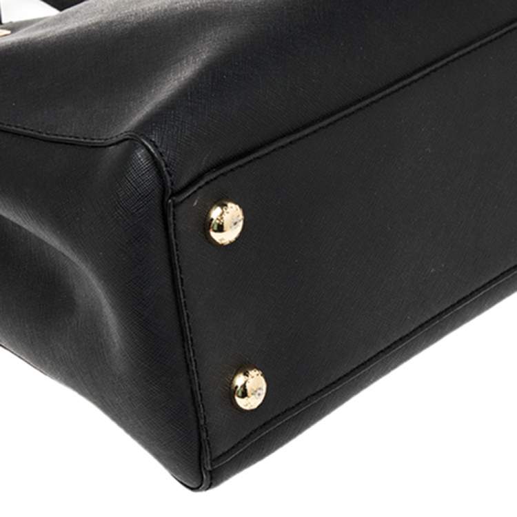 Pre Owned MICHAEL Michael Kors Black Leather Medium Cynthia Tote