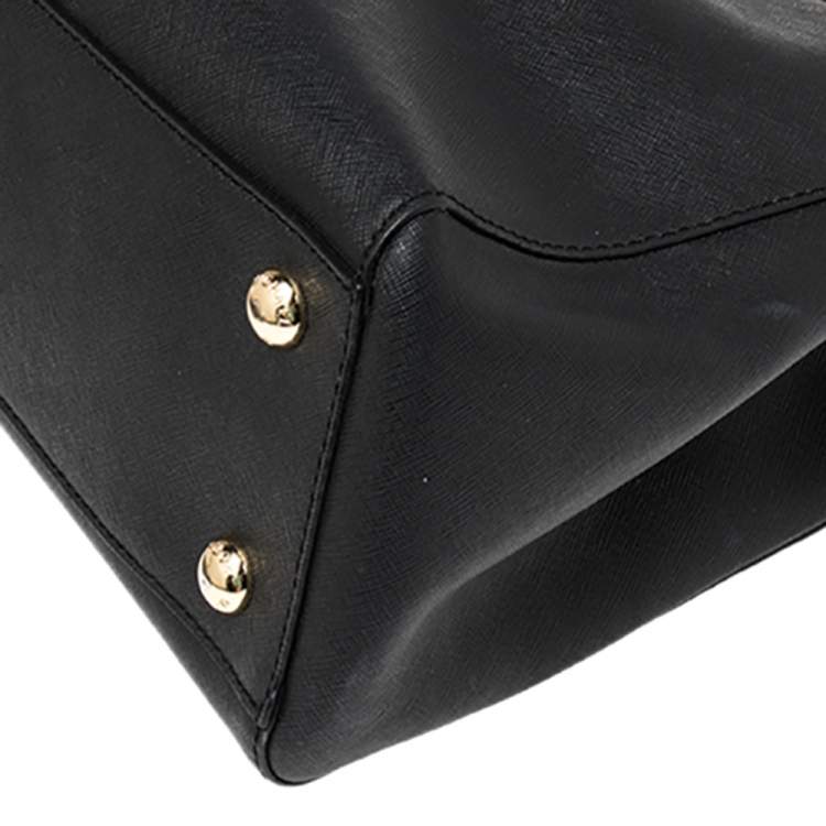 Pre Owned MICHAEL Michael Kors Black Leather Medium Cynthia Tote