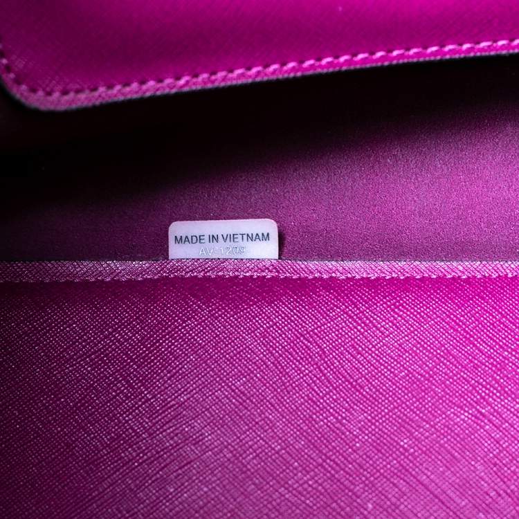 Pre Owned Michael Kors Purple Leather Large Jet Set Travel Tote