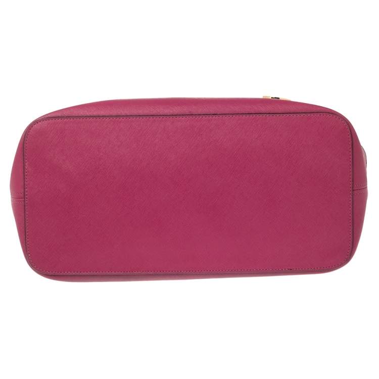 Pre Owned Michael Kors Purple Leather Large Jet Set Travel Tote