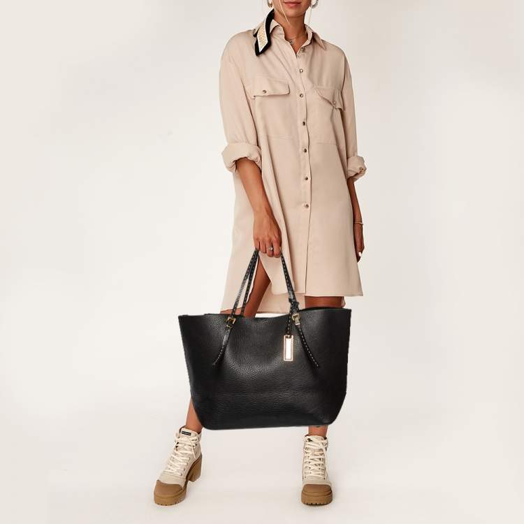 Pre Owned  Michael Kors Black Leather Shopper Tote