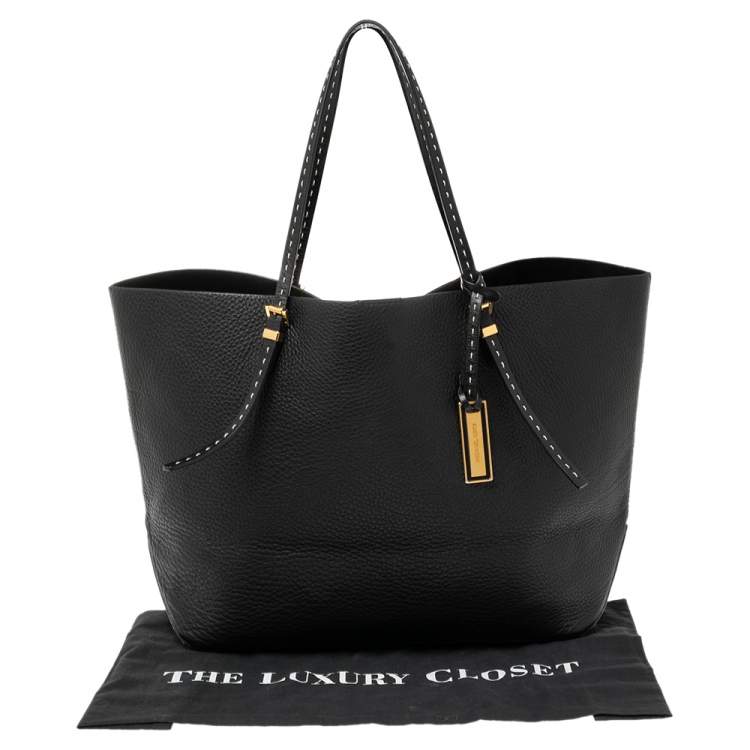 Pre Owned  Michael Kors Black Leather Shopper Tote