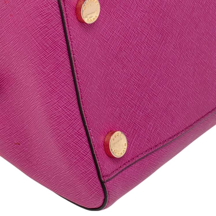 Pre Owned MICHAEL Michael Kors Pink Leather Cindy Dome Satchel