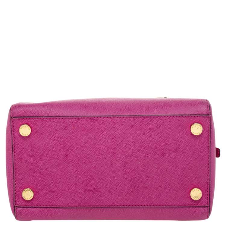 Pre Owned MICHAEL Michael Kors Pink Leather Cindy Dome Satchel