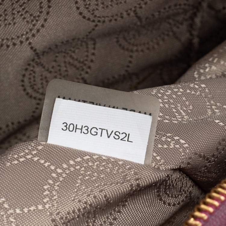 Pre Owned MICHAEL Michael Kors Pink Leather Cindy Dome Satchel