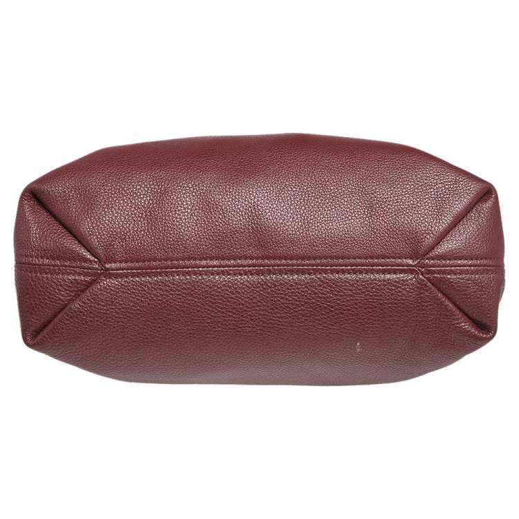 Pre Owned MICHAEL Michael Kors Burgundy Leather Jet Set Chain Shoulder Bag