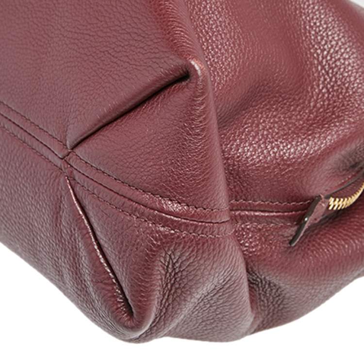 Pre Owned MICHAEL Michael Kors Burgundy Leather Jet Set Chain Shoulder Bag