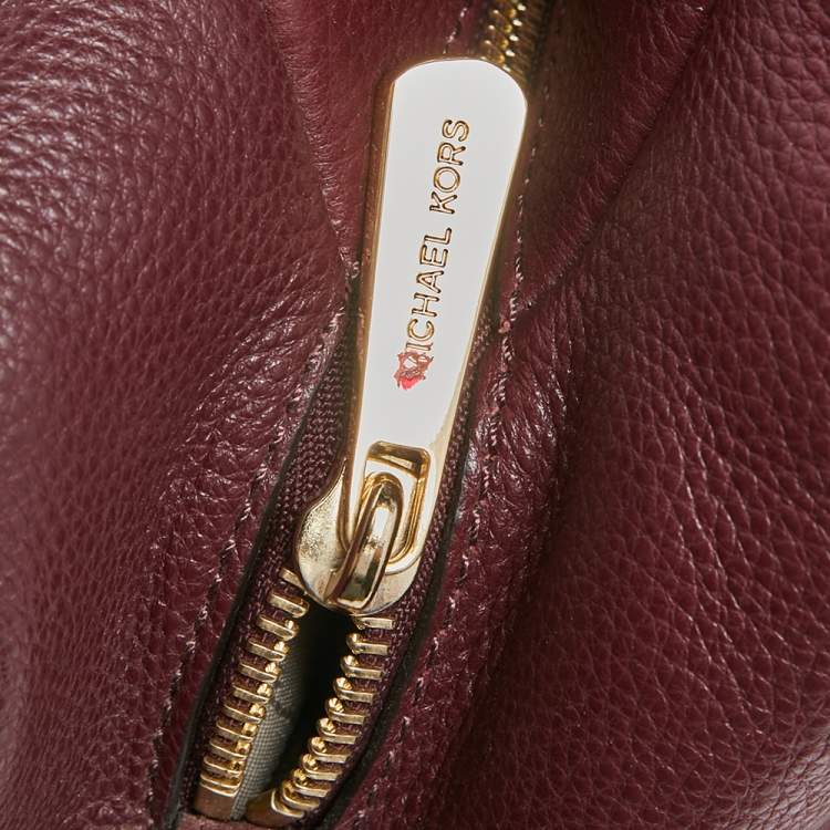 Pre Owned MICHAEL Michael Kors Burgundy Leather Jet Set Chain Shoulder Bag