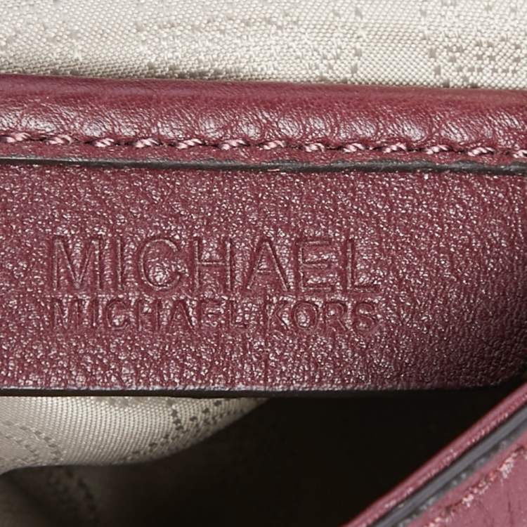 Pre Owned MICHAEL Michael Kors Burgundy Leather Jet Set Chain Shoulder Bag