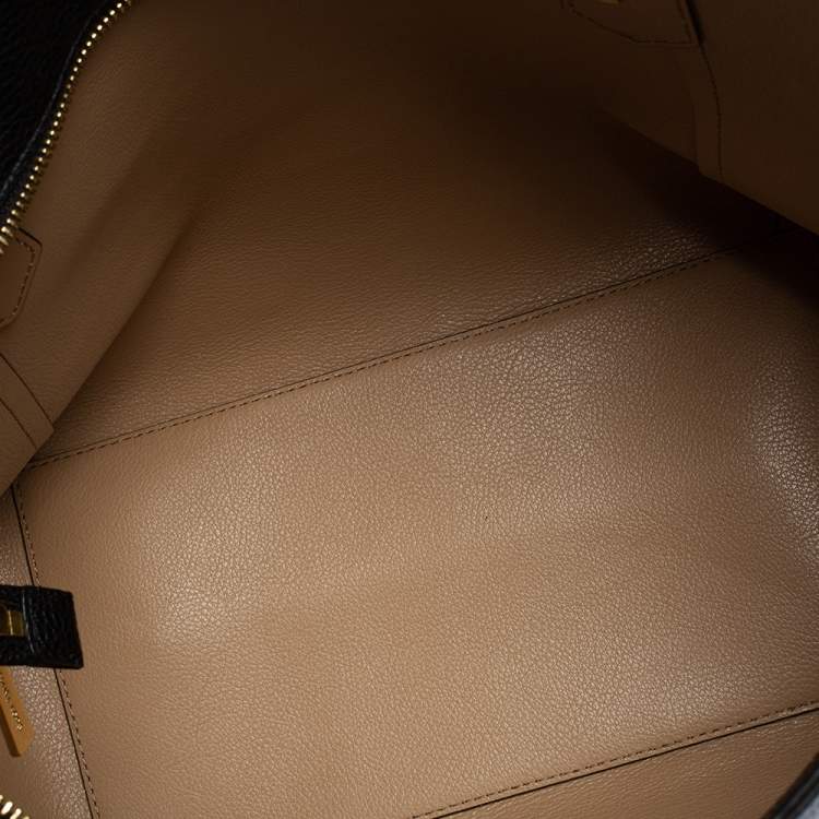 Pre Owned Michael Kors Black Leather Kimberly Bonded Tote