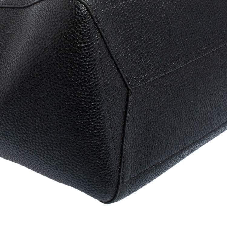 Pre Owned Michael Kors Black Leather Kimberly Bonded Tote