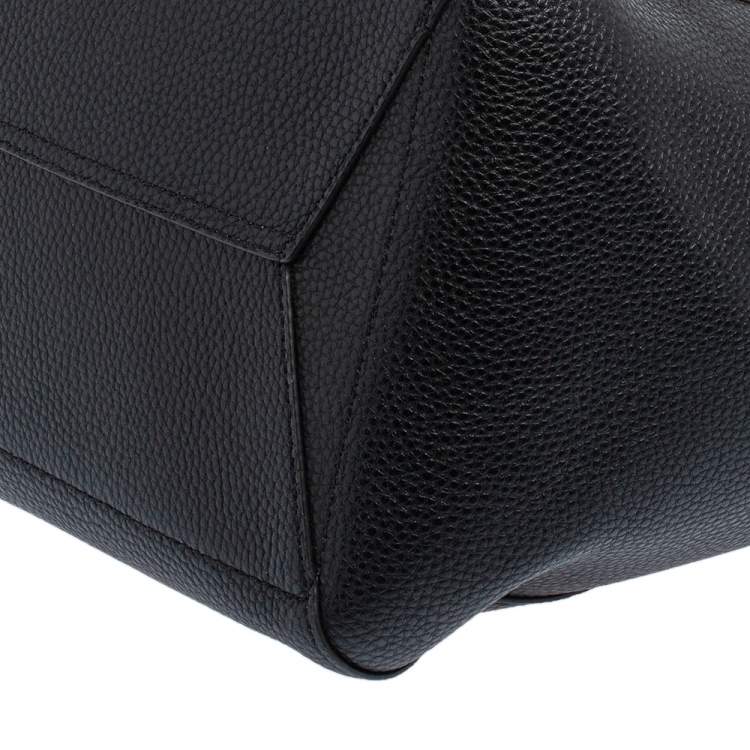 Pre Owned Michael Kors Black Leather Kimberly Bonded Tote