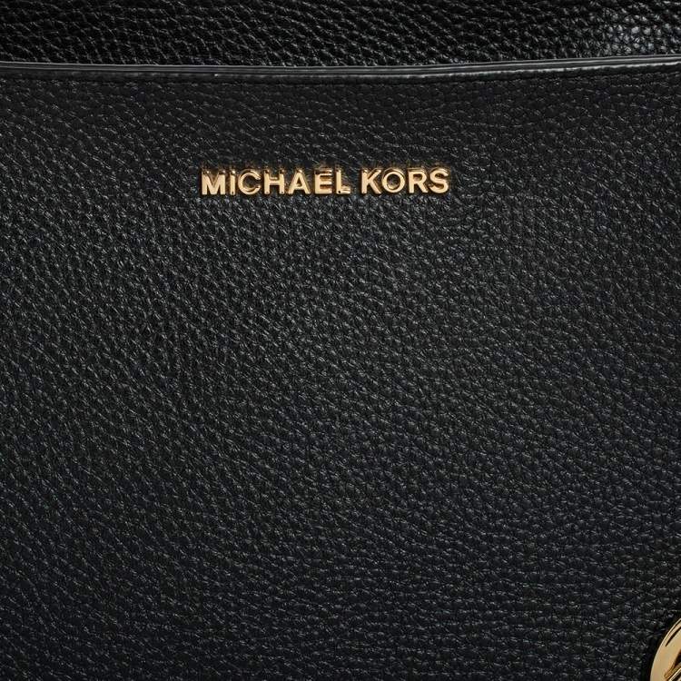 Pre Owned Michael Kors Black Leather Kimberly Bonded Tote