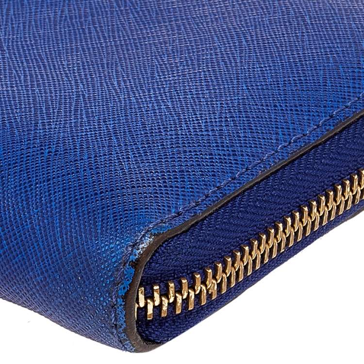 Pre Owned Michael Kors Blue Leather Bedford Continental Wallet