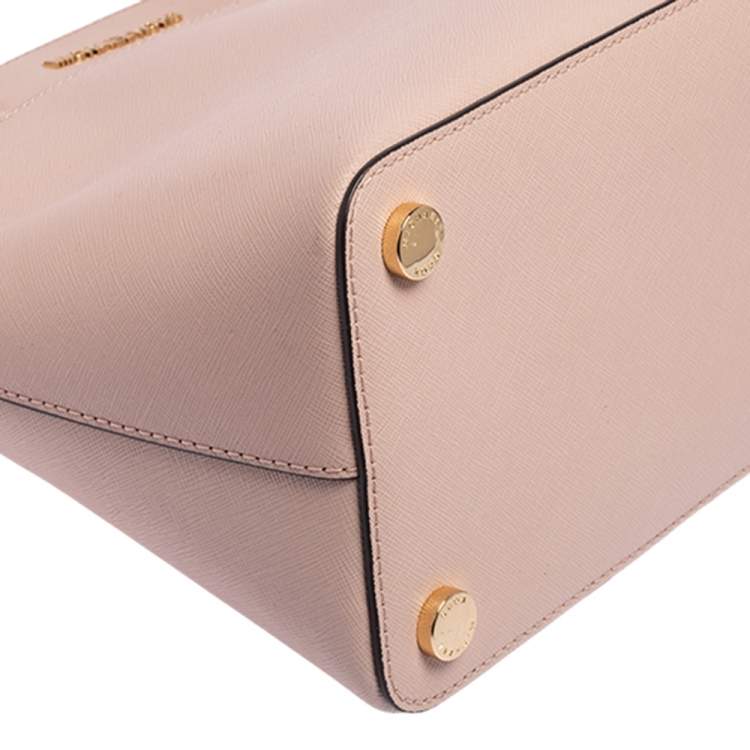 Pre Owned Michael Kors Pink Leather Large Emmy Dome Satchel