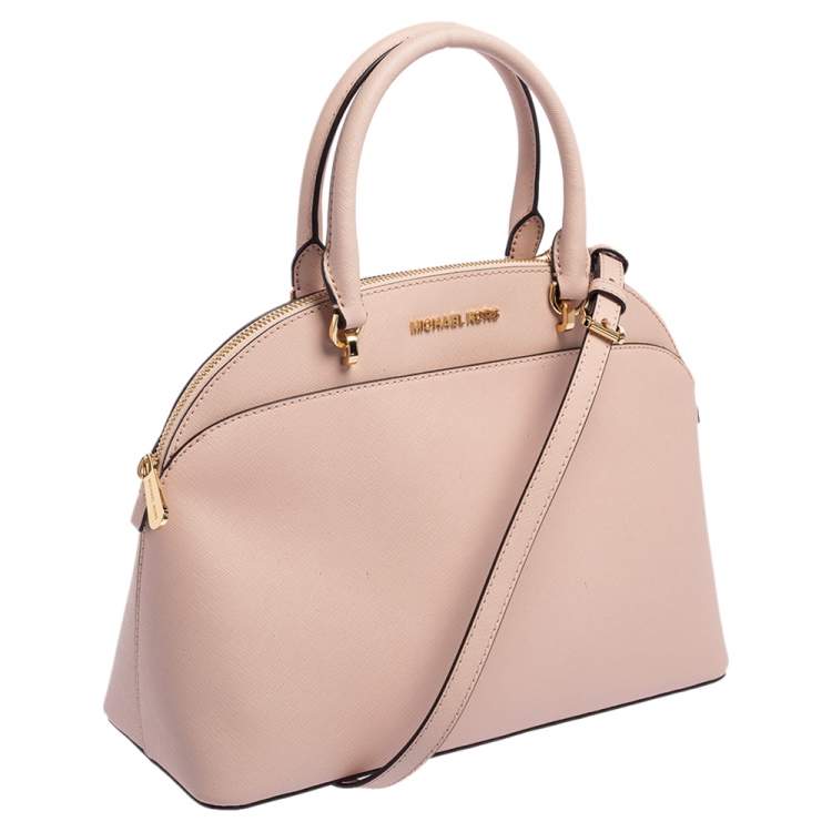 Pre Owned Michael Kors Pink Leather Large Emmy Dome Satchel