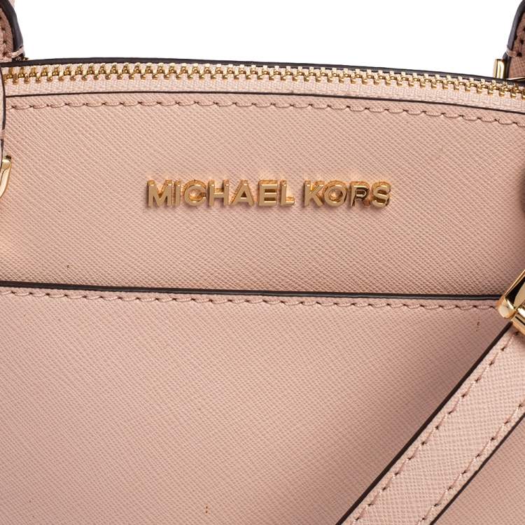 Pre Owned Michael Kors Pink Leather Large Emmy Dome Satchel