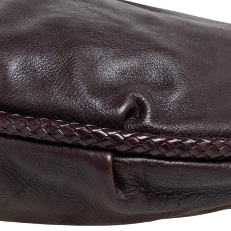 Pre Owned Michael Kors Dark Brown Leather Skorpios Hobo