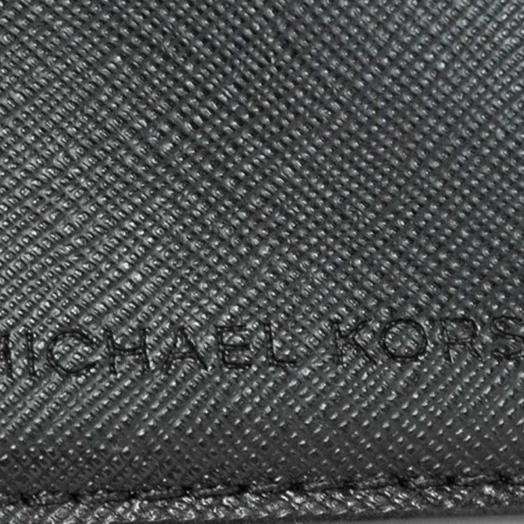 Pre Owned Michael Kors Black Leather Jet Set Travel Wallet 
