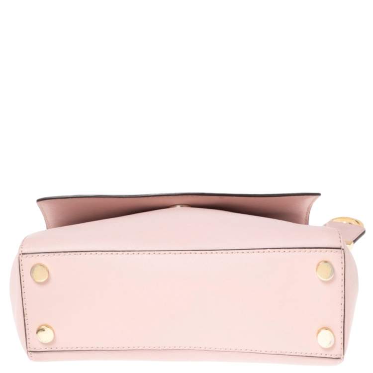 Pre Owned Michael Kors Pink Leather Small Ava Top Handle Bag