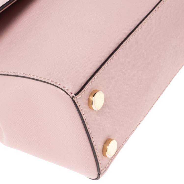 Pre Owned Michael Kors Pink Leather Small Ava Top Handle Bag