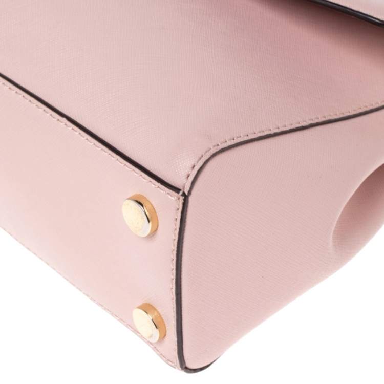Pre Owned Michael Kors Pink Leather Small Ava Top Handle Bag