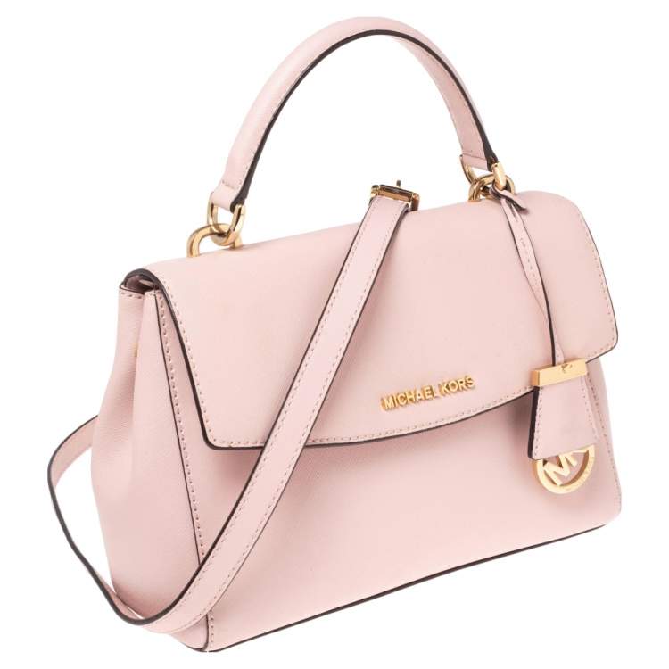 Pre Owned Michael Kors Pink Leather Small Ava Top Handle Bag