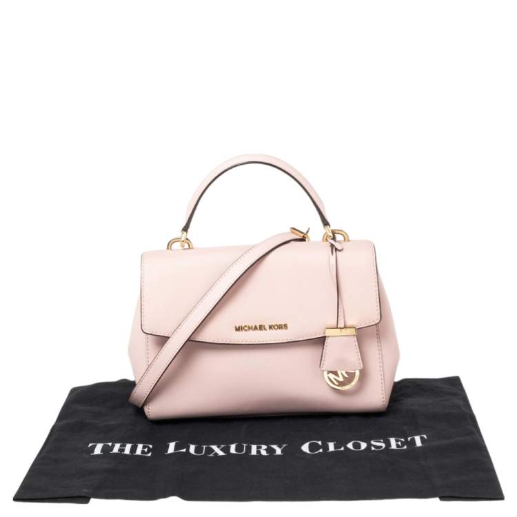 Pre Owned Michael Kors Pink Leather Small Ava Top Handle Bag