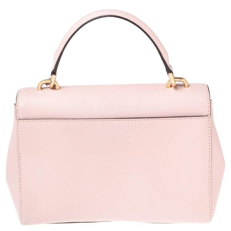 Pre Owned Michael Kors Pink Leather Small Ava Top Handle Bag