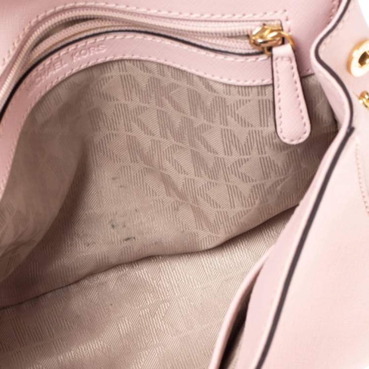 Pre Owned Michael Kors Pink Leather Small Ava Top Handle Bag