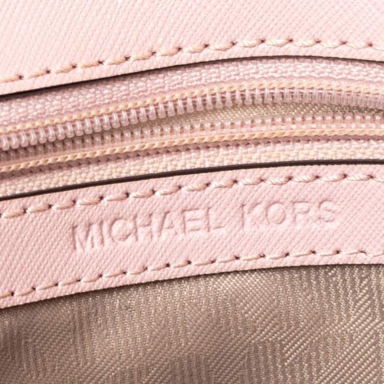 Pre Owned Michael Kors Pink Leather Small Ava Top Handle Bag