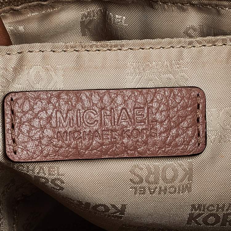 Pre Owned Michael Kors Brown Leather Naomi Braided Handle Satchel