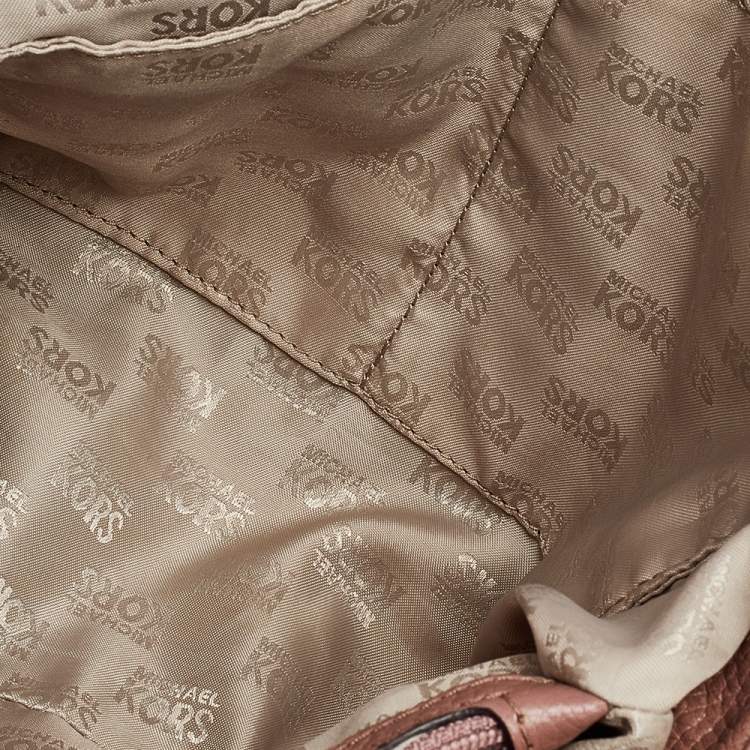 Pre Owned Michael Kors Brown Leather Naomi Braided Handle Satchel