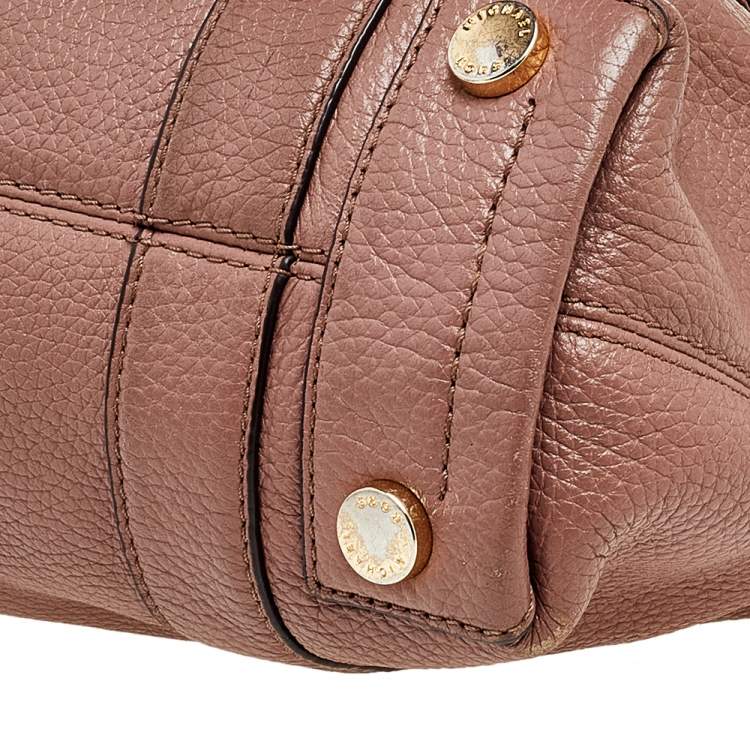 Pre Owned Michael Kors Brown Leather Naomi Braided Handle Satchel