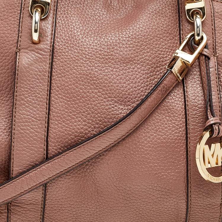 Pre Owned Michael Kors Brown Leather Naomi Braided Handle Satchel