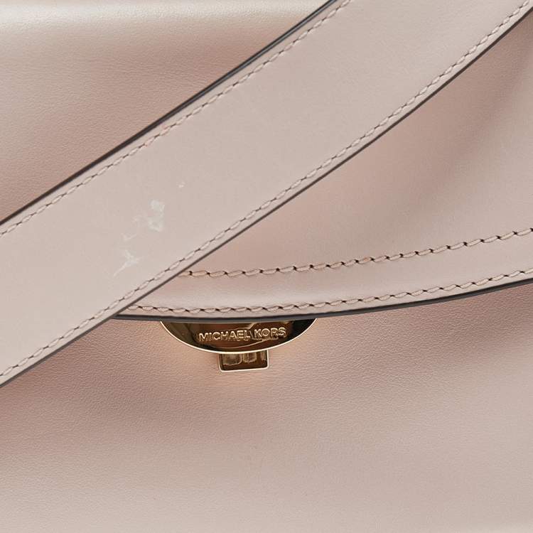 Pre Owned Michael Kors Pink Leather Ava Top Handle Bag