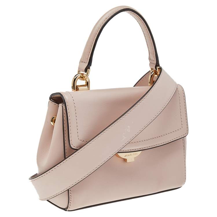 Pre Owned Michael Kors Pink Leather Ava Top Handle Bag