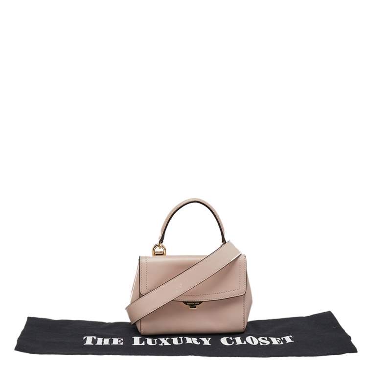 Pre Owned Michael Kors Pink Leather Ava Top Handle Bag