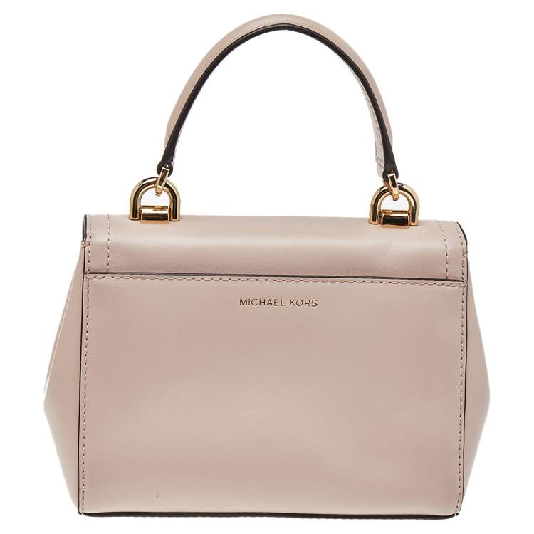 Pre Owned Michael Kors Pink Leather Ava Top Handle Bag